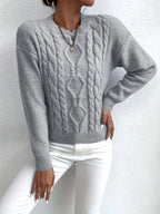 Maglione a trecce oversize – abbigliamento casual, strato confortevole