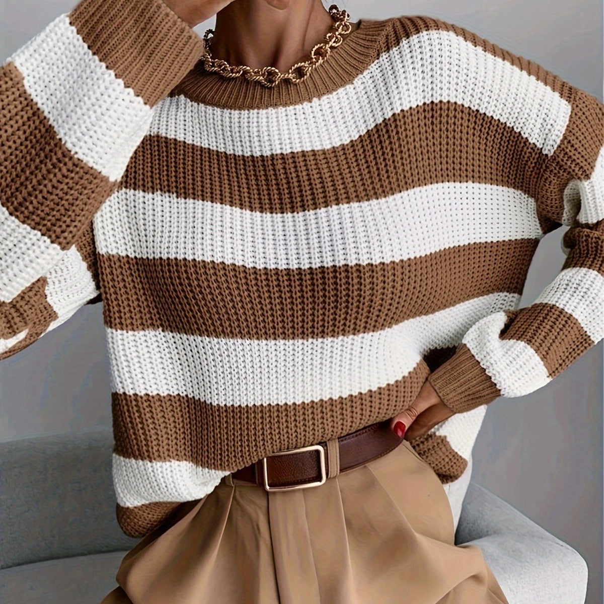 Maglione a righe relaxed – Abbigliamento casual, comfort quotidiano