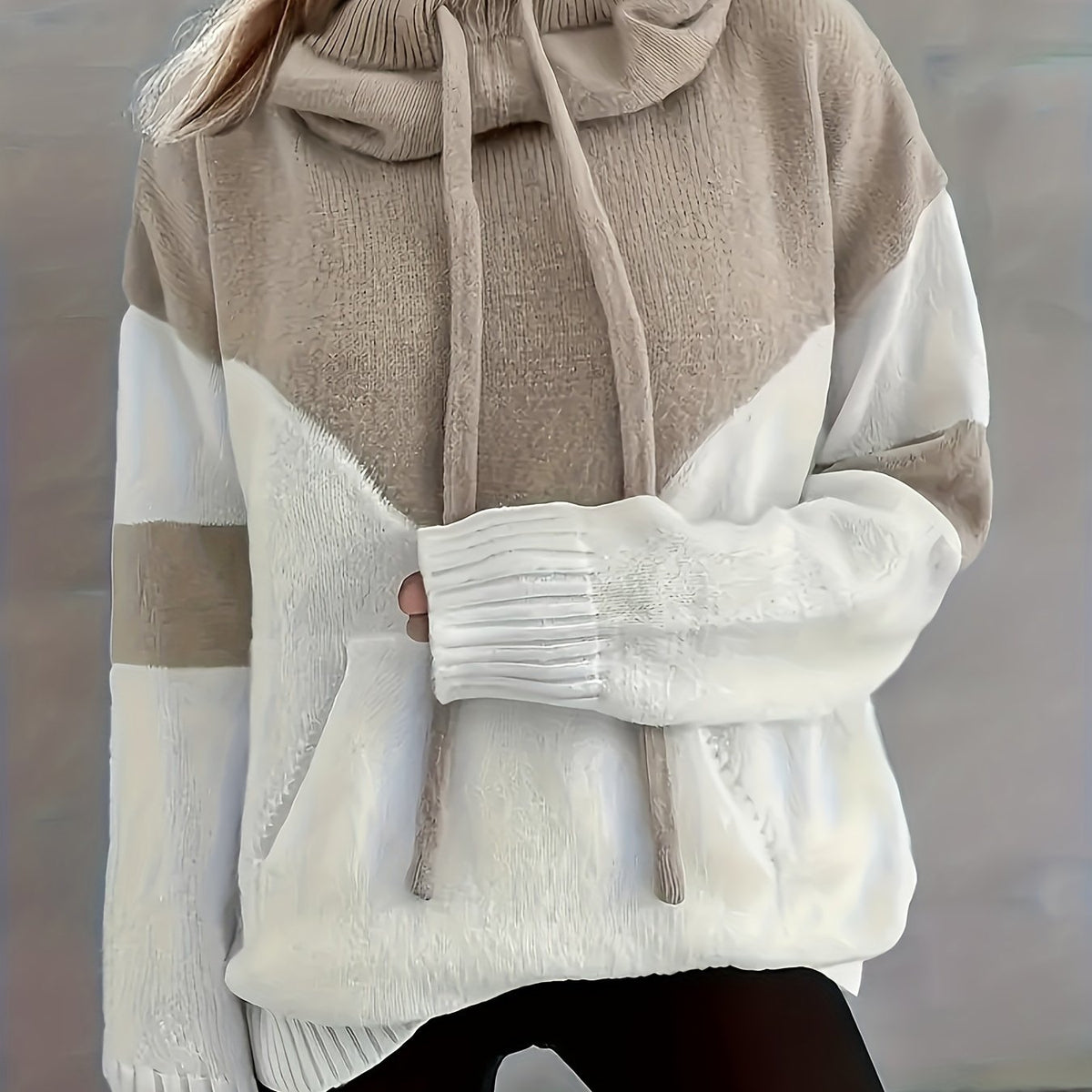 Felpa con cappuccio color-block – Abbigliamento casual, comfort quotidiano