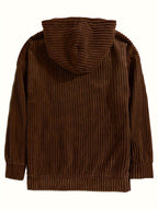 Felpa con cappuccio a coste – Abbigliamento casual, comfort quotidiano
