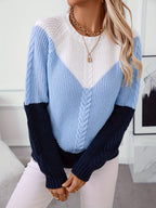 Maglione in maglia color block – Abbigliamento casual, stile a strati