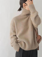 Cashmere Turtleneck Sweater for Women | Elegant High Collar Design - Satinni