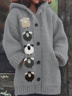 Cardigan con cappuccio accogliente – Abbigliamento casual, a strati
