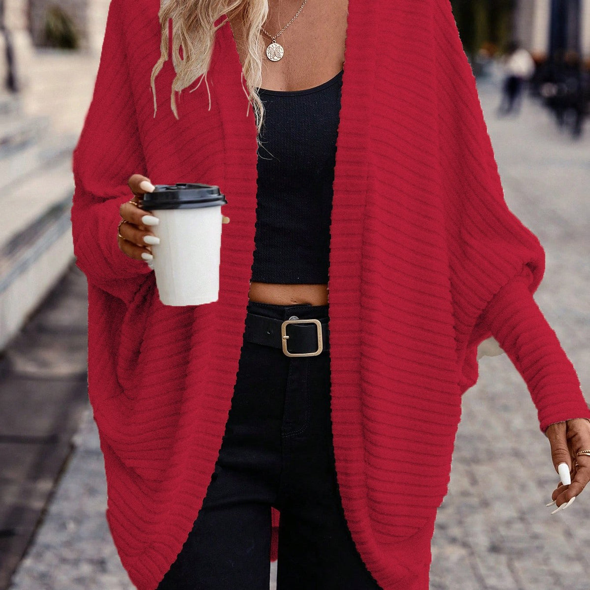 Cardigan aperto relaxed – Abbigliamento casual, a strati