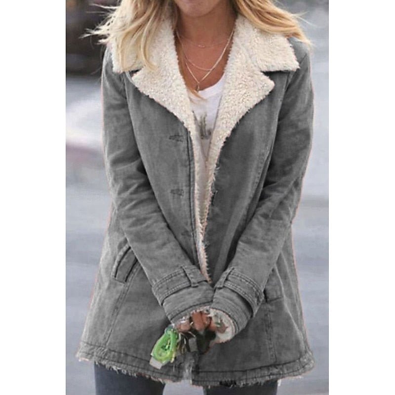 Cozy Sherpa-Lined Coat for Women | Warm Winter Outerwear Jacket - Satinni