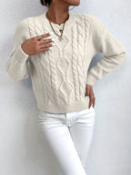 Maglione a trecce oversize – abbigliamento casual, strato confortevole
