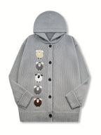 Cardigan con cappuccio accogliente – Abbigliamento casual, a strati