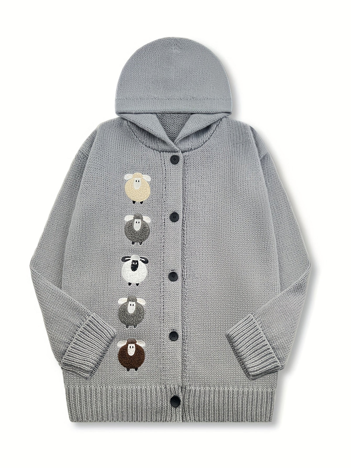Cardigan con cappuccio accogliente – Abbigliamento casual, a strati