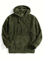 Felpa con cappuccio a coste – Abbigliamento casual, comfort quotidiano