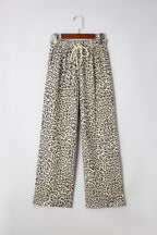 Leopard Drawstring Loose Pants with Elastic Waistband – Casual Wear, Everyday Comfort
