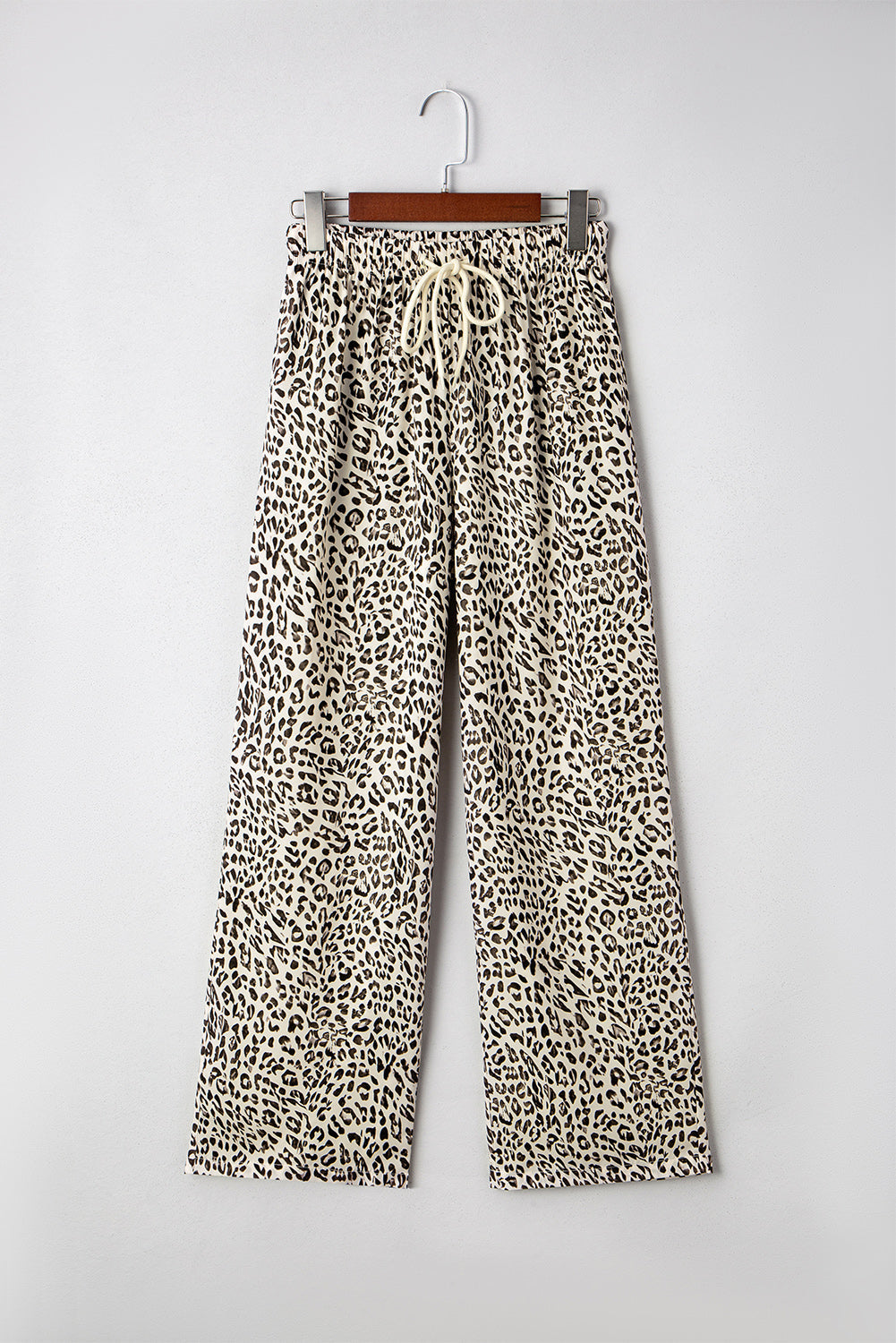 Leopard Drawstring Loose Pants with Elastic Waistband – Casual Wear, Everyday Comfort