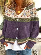 Cardigan con bottoni a fantasia – Abbigliamento casual, a strati