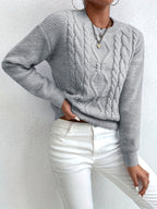 Maglione a trecce oversize – abbigliamento casual, strato confortevole