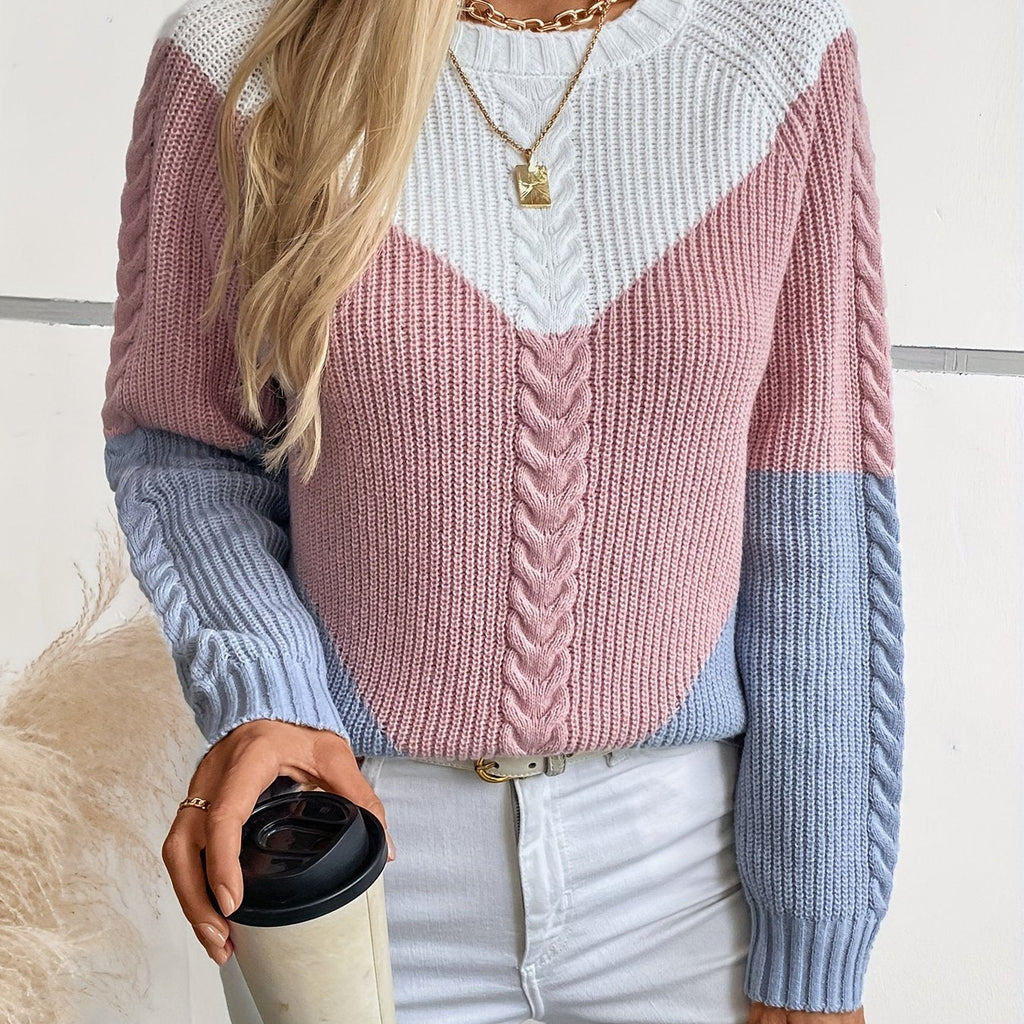 Maglione in maglia color block – Abbigliamento casual, stile a strati