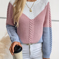 Maglione in maglia color block – Abbigliamento casual, stile a strati