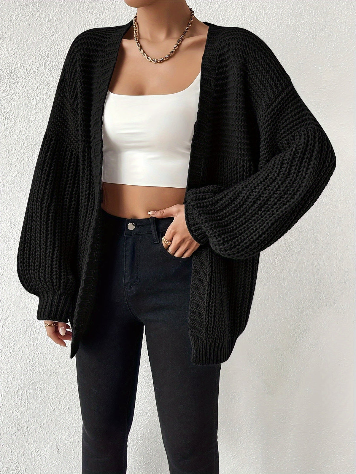 Chunky-Knit Cardigan | Relaxed Fit – Casual Wear, Layering