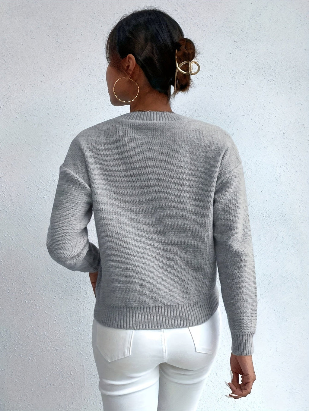 Maglione a trecce oversize – abbigliamento casual, strato confortevole