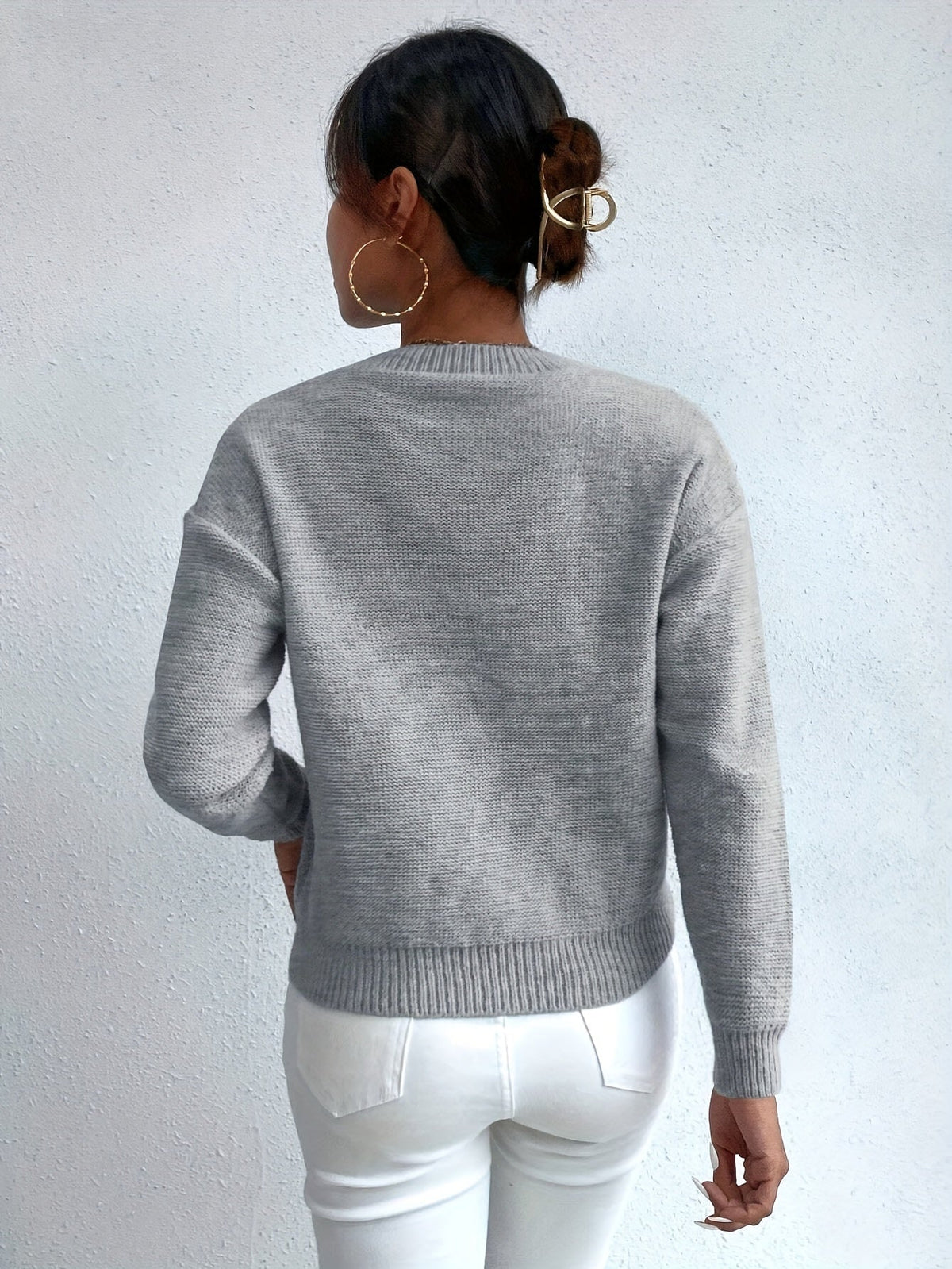 Maglione a trecce oversize – abbigliamento casual, strato confortevole