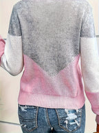 V-Neck Colorblock Sweater – Casual Wear, Stylish Layering