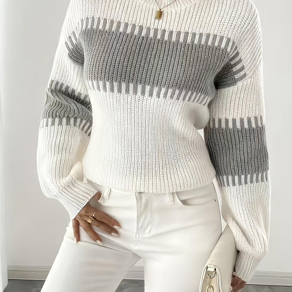 Maglione a righe color-block – Abbigliamento casual, stile quotidiano