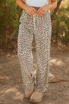 Leopard Drawstring Loose Pants with Elastic Waistband – Casual Wear, Everyday Comfort