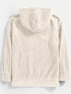 Felpa con cappuccio a coste – Abbigliamento casual, comfort quotidiano