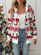 Cardigan con zip e cappuccio | Stile natalizio accogliente – Per le feste, abbigliamento casual