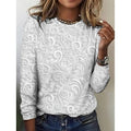 Floral Long-Sleeve Tunic Top | Elegant Design | Women's Fashion Apparel - Satinnis