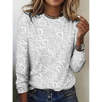 Floral Long-Sleeve Tunic Top | Elegant Design | Women's Fashion Apparel - Satinnis