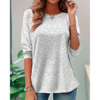 Floral Long-Sleeve Tunic Top | Elegant Design | Women's Fashion Apparel - Satinnis