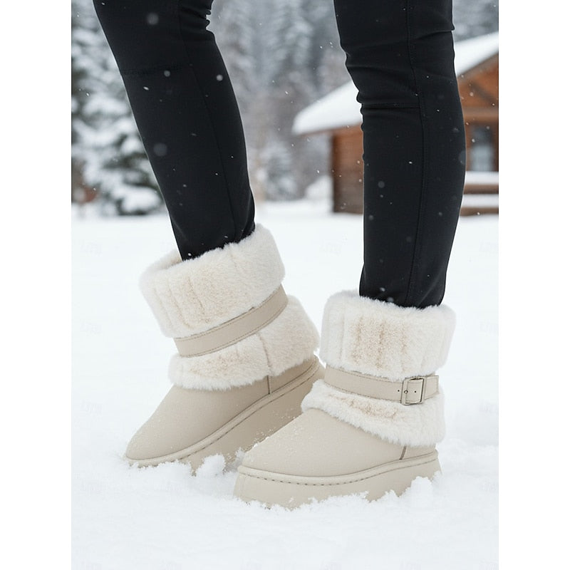Stivali da neve con bordo in pelliccia – Abbigliamento invernale, avventure all'aria aperta