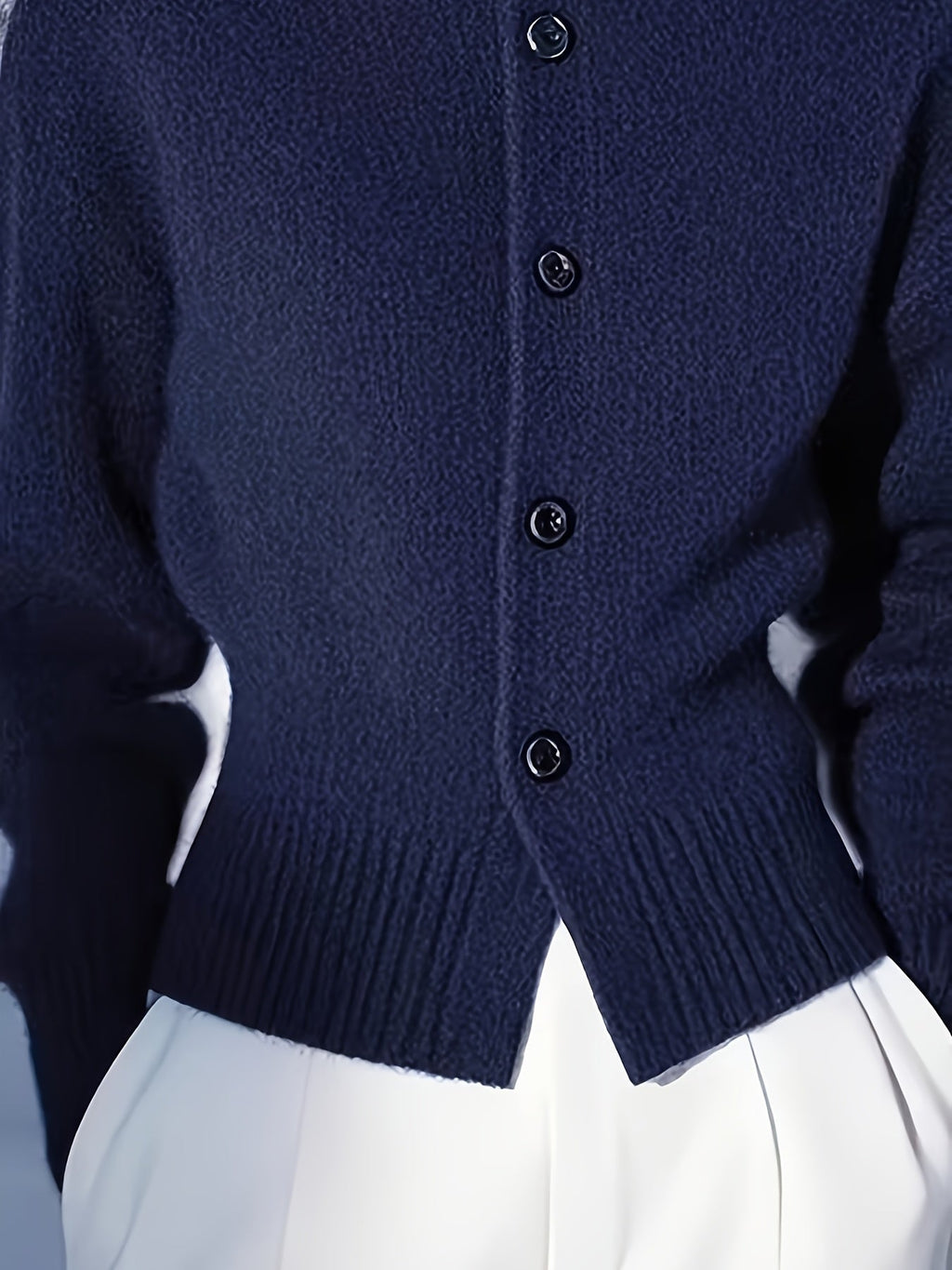 High-Neck Button Cardigan in Soft Knit for Women’s Casual Wear - Satinni