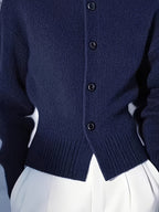 High-Neck Button Cardigan in Soft Knit for Women’s Casual Wear - Satinni