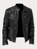 Men's Leather Casual Jacket - Stylish Everyday Outerwear for All Seasons - Satinni