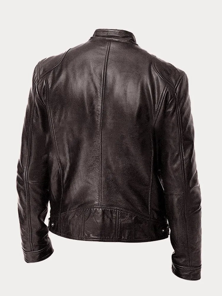 Men's Leather Casual Jacket - Stylish Everyday Outerwear for All Seasons - Satinni