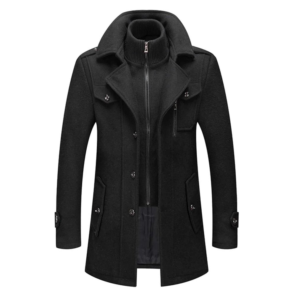 Men's Lined Winter Coat - Two-Piece Design for Cold Weather Protection - Satinni