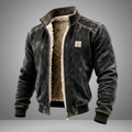 Men's Vintage Leather Jacket with Fluffy Lining - Warm and Soft for Casual Wear - Satinni