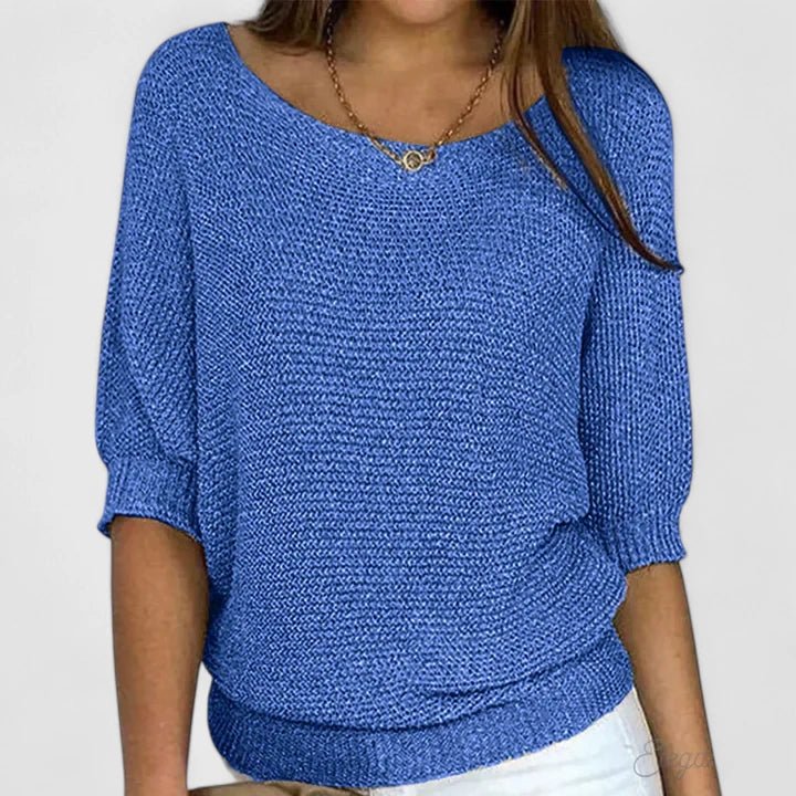 Relaxed Batwing Sweater in Soft Knit Fabric for Casual Wear - Satinni