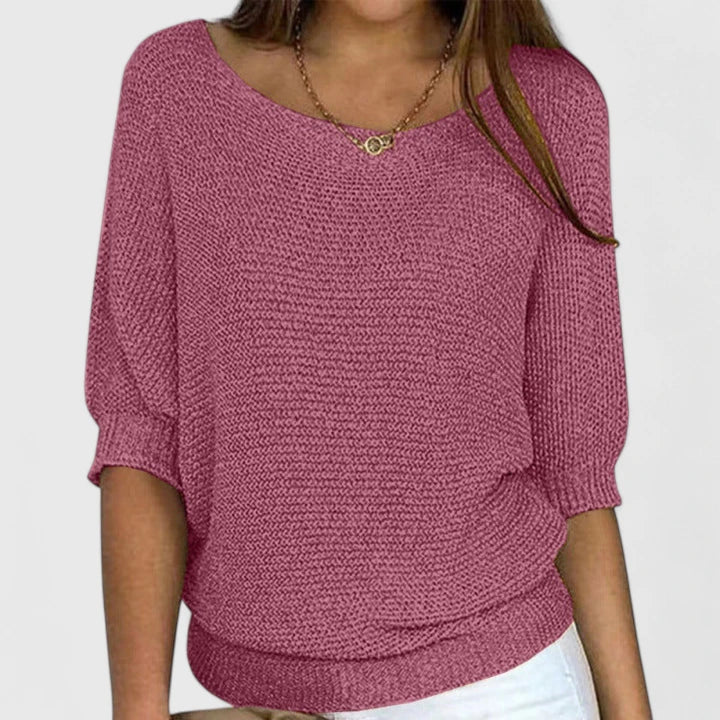 Relaxed Batwing Sweater in Soft Knit Fabric for Casual Wear - Satinni