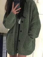 Relaxed Button-Front Cardigan in Soft Knit for Casual Wear - Satinni