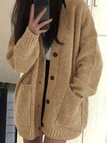 Relaxed Button-Front Cardigan in Soft Knit for Casual Wear - Satinni