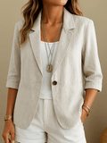 Relaxed Tailored Blazer in Soft Fabric for Casual or Office Wear - Satinni