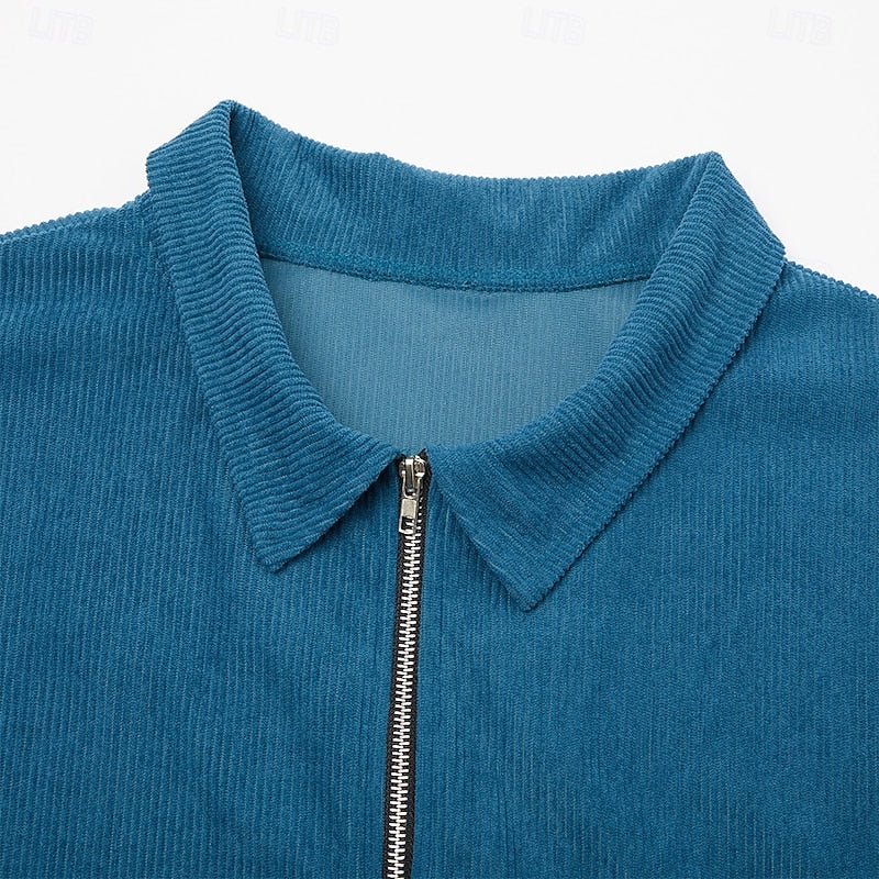 Ribbed Textured Jacket for Men | Casual Outerwear in Soft Fabric - Satinni