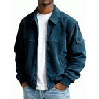 Ribbed Textured Jacket for Men | Casual Outerwear in Soft Fabric - Satinni