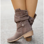 Slouchy Mid-Calf Boots for Women | Soft Material | Casual Everyday Wear - Satinni