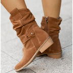 Slouchy Mid-Calf Boots for Women | Soft Material | Casual Everyday Wear - Satinni