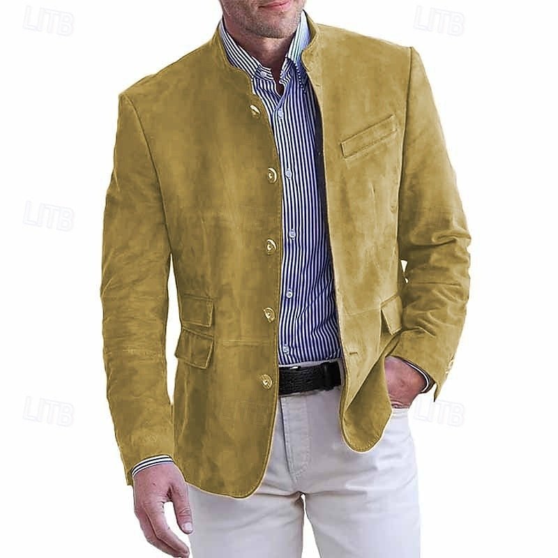 Soft Stand-Collar Jacket for Men | Comfortable Casual Outerwear in Versatile Colors - Satinnis