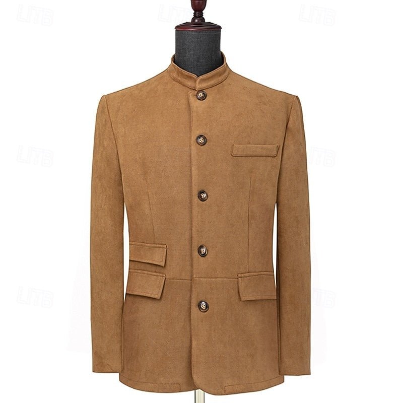 Soft Stand-Collar Jacket for Men | Comfortable Casual Outerwear in Versatile Colors - Satinnis