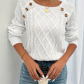 Textured Button Sweater for Women | Cozy Knit Casual Wear - Satinni