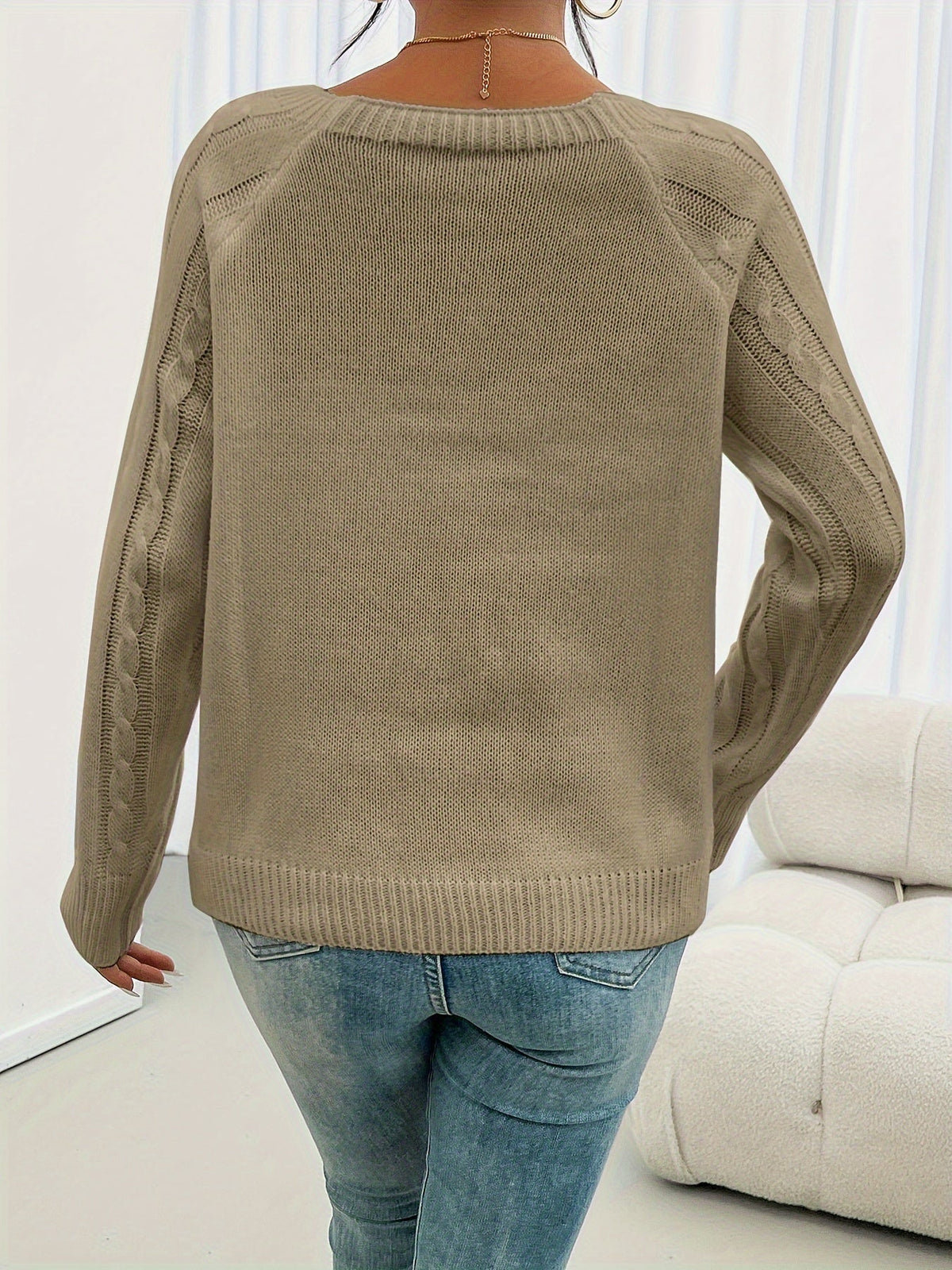 Textured Button Sweater for Women | Cozy Knit Casual Wear - Satinni